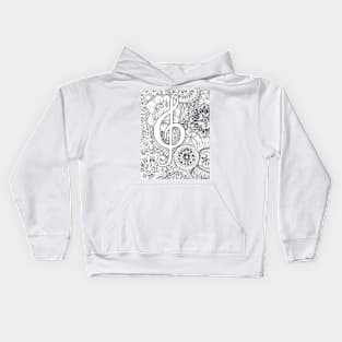 Treble Clef Zentangle Kids Hoodie